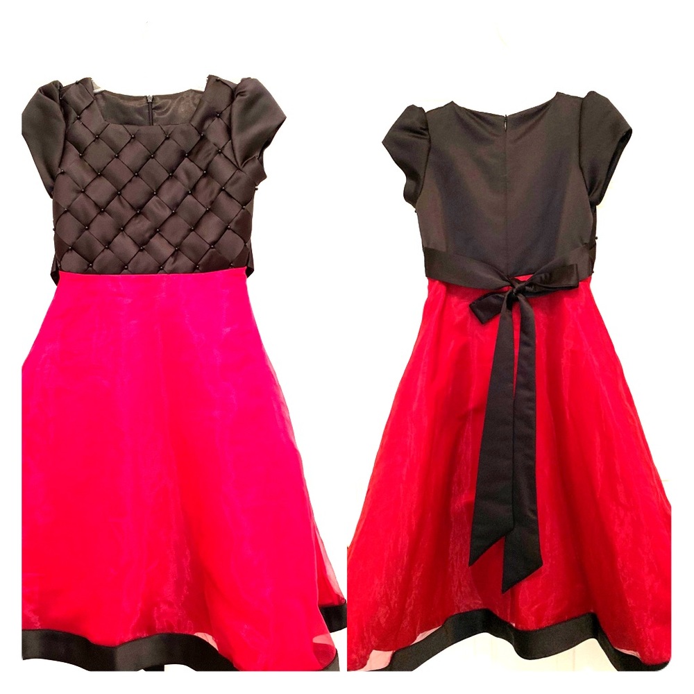 Girls Black & Red Gown